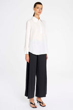 Peak Zip Blouse in White
