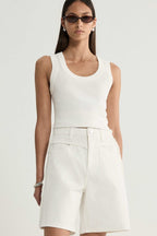 Perkins Denim Short in Ivory