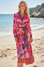 Pink Butterfly Midi Dress