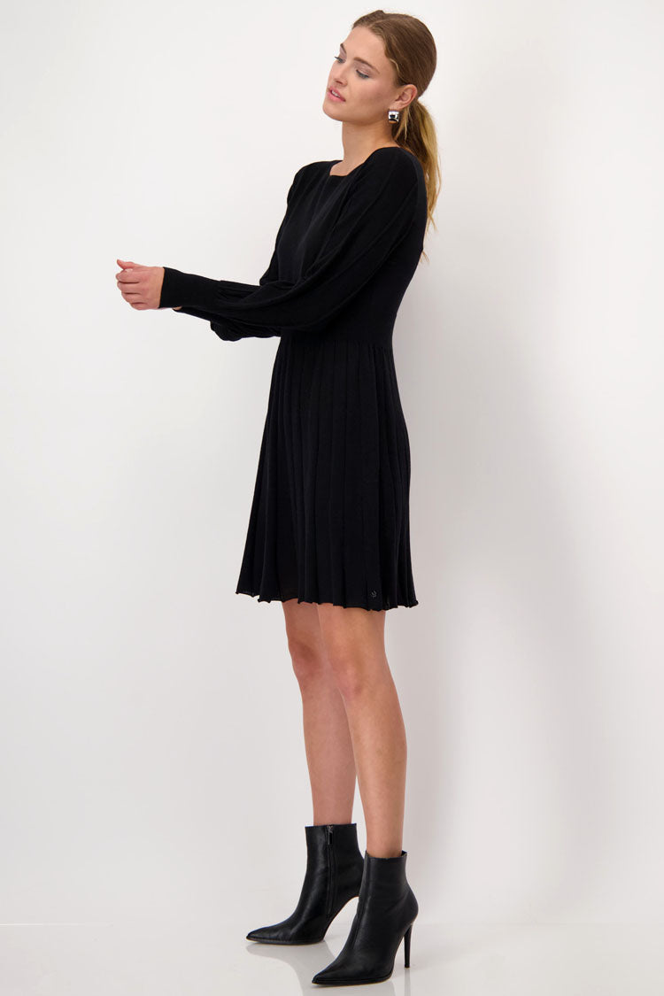 Pleated Knit Mini Dress
