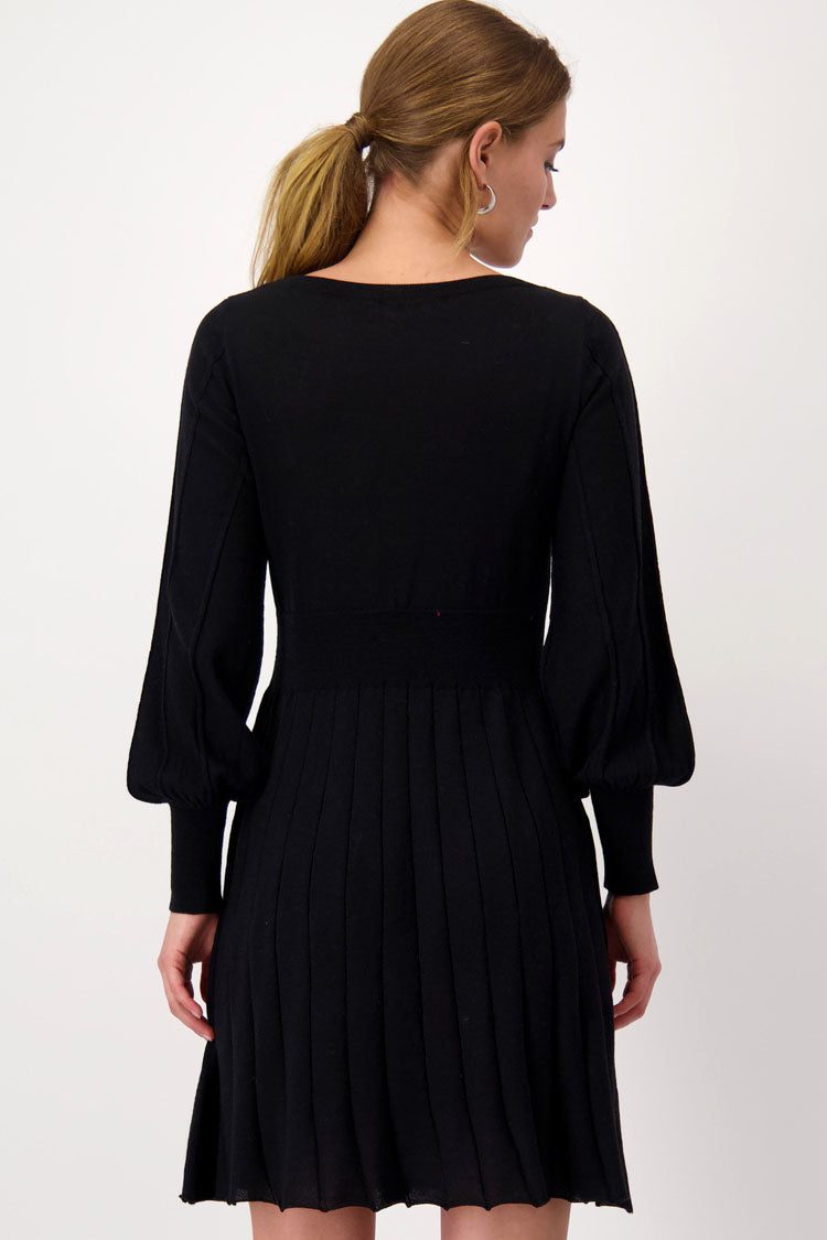 Pleated Knit Mini Dress