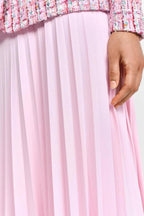 Pleated Skirt with Elastic Waistband in Spring Blush