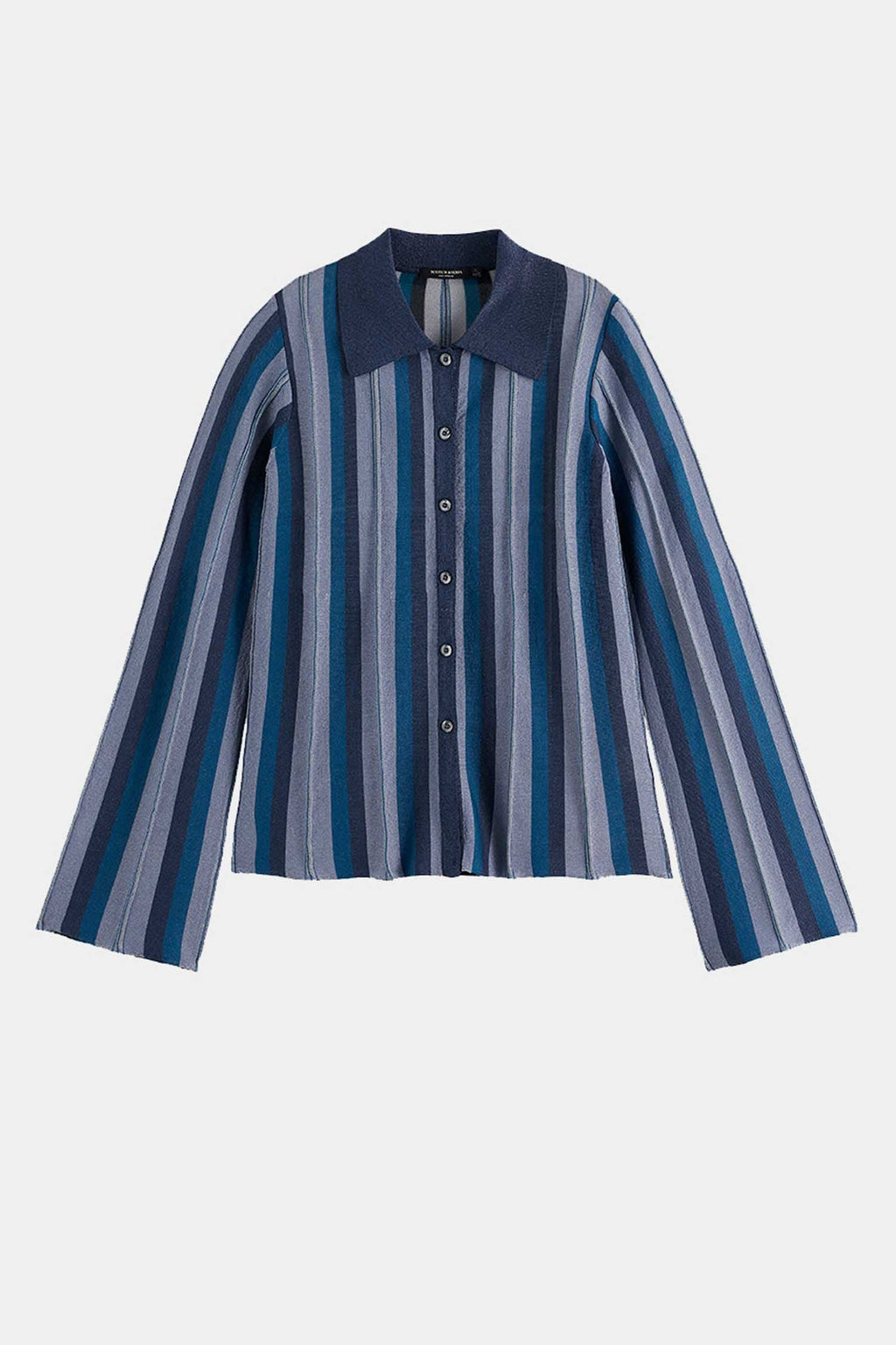 Pleated Collared Cardigan in Carbon