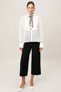 Plisse Shirt in Ivory