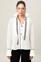 Plisse Shirt in Ivory