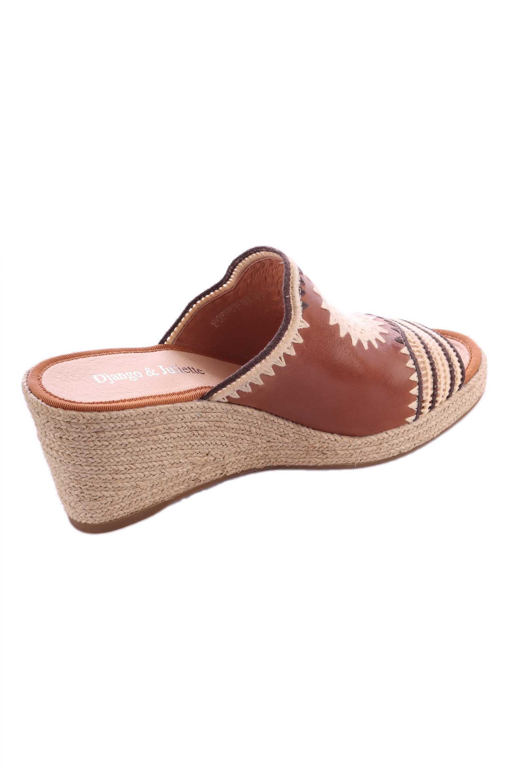 Poppsy Leather Wedges in Tan