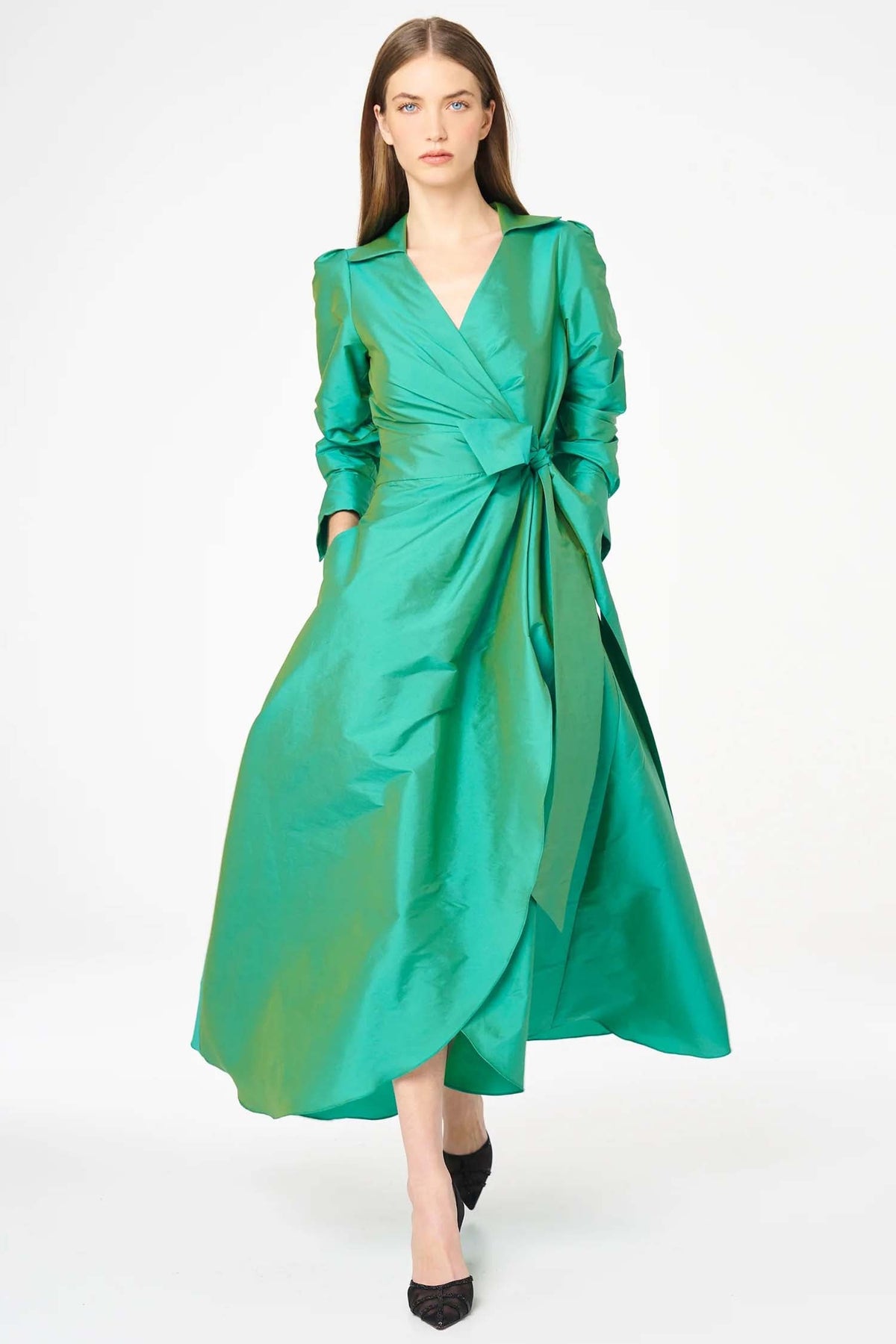 Portia Dress in Emerald