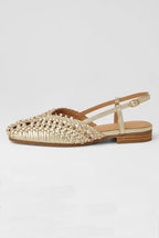 Pranse Leather Sandal in Pale Gold