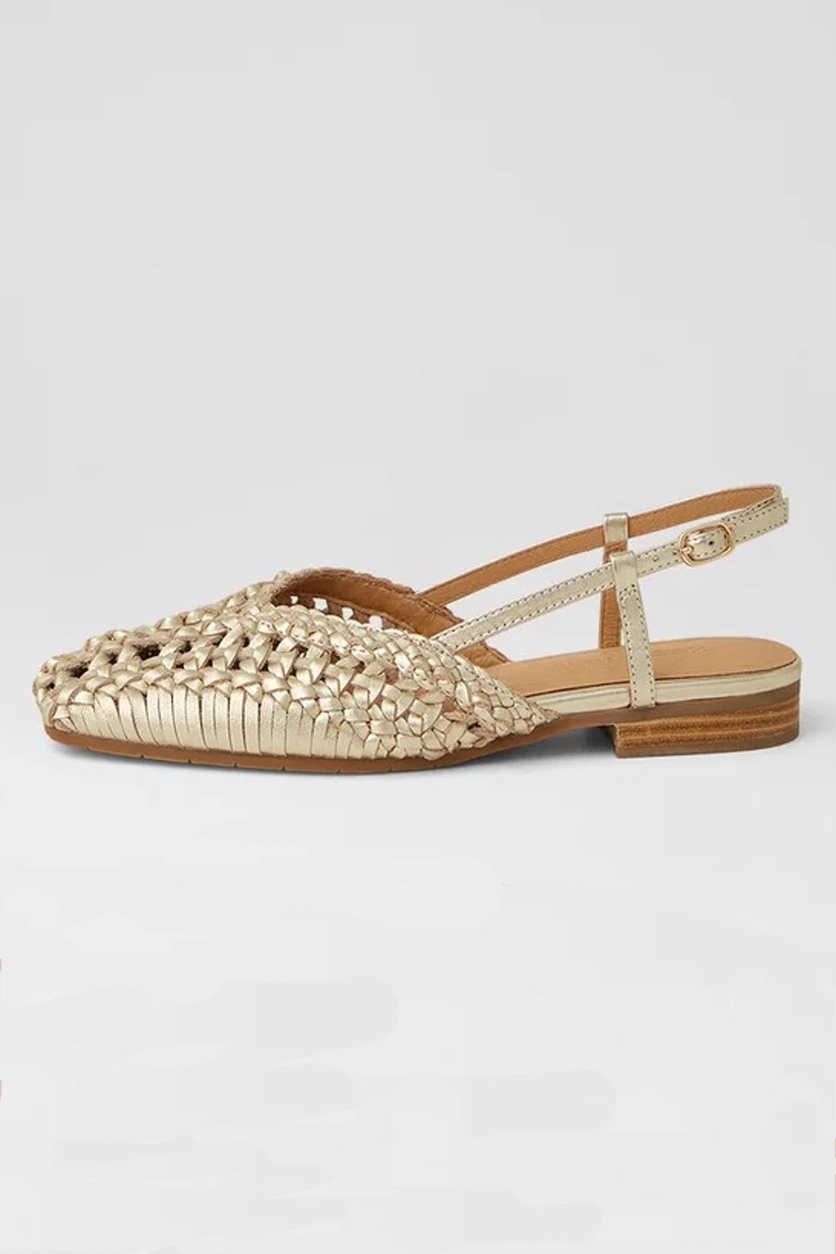 Pranse Leather Sandal in Pale Gold