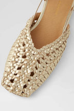 Pranse Leather Sandal in Pale Gold