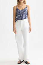 Printed Jersey Back Tank Top in Lucky Bandana Dress Blues