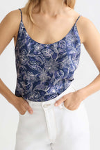 Printed Jersey Back Tank Top in Lucky Bandana Dress Blues