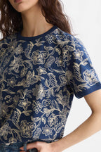 Printed Regular-Fit T-Shirt in Lucky Bandana Dress Blues