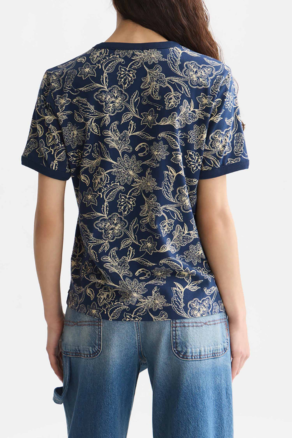 Printed Regular-Fit T-Shirt in Lucky Bandana Dress Blues