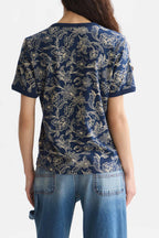 Printed Regular-Fit T-Shirt in Lucky Bandana Dress Blues