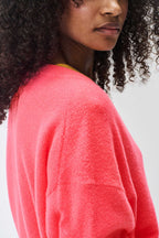 Raxow V-Neck LS Sweater in Fluorescent Hortensia
