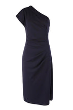 Antonia One Shoulder Midi Dress in Navy