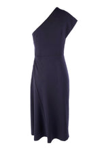 Antonia One Shoulder Midi Dress in Navy