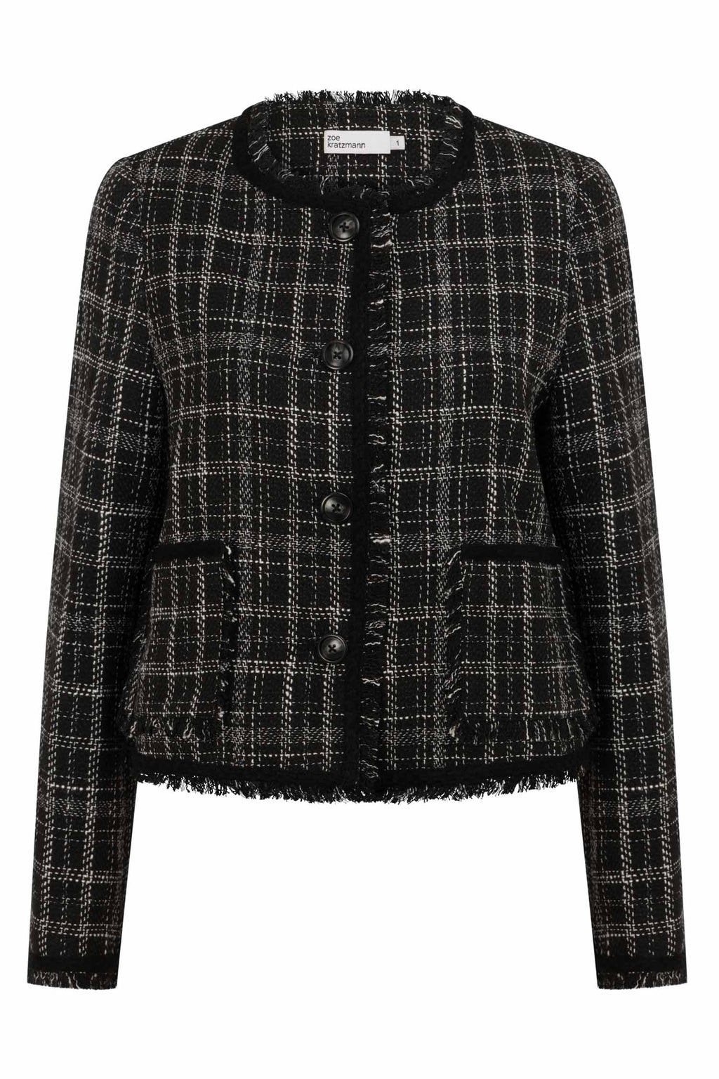 Quill Jacket in Black Porcelain Check