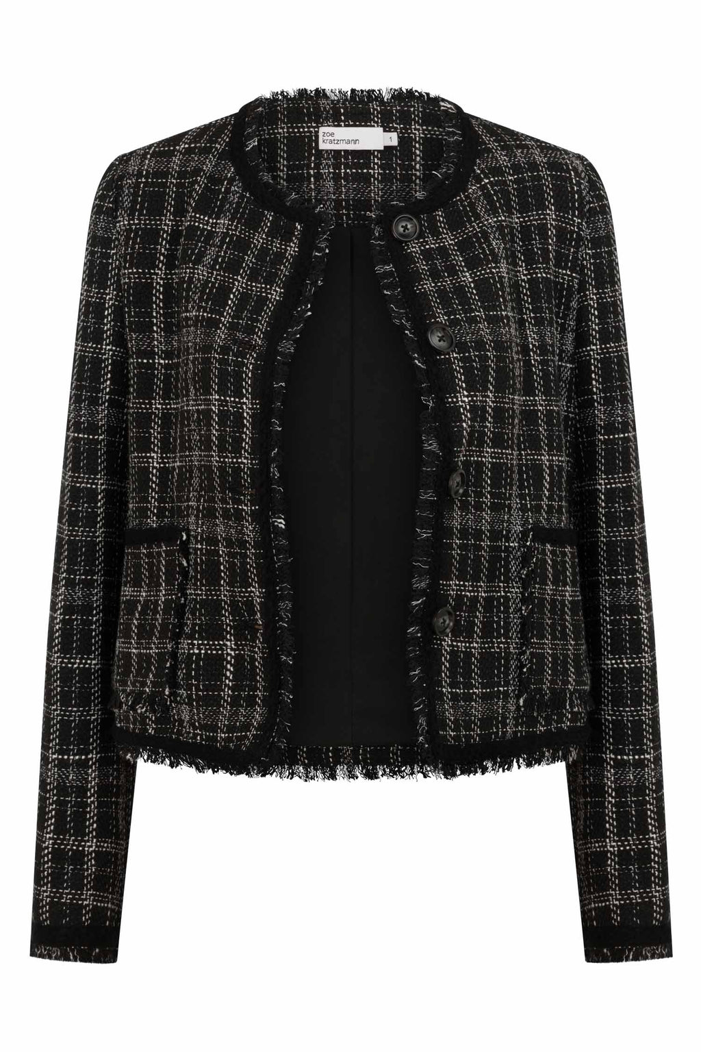 Quill Jacket in Black Porcelain Check