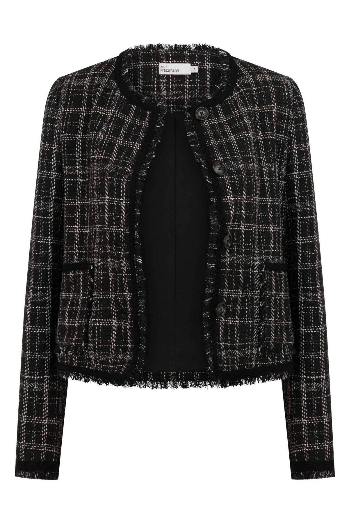 Quill Jacket in Black Porcelain Check