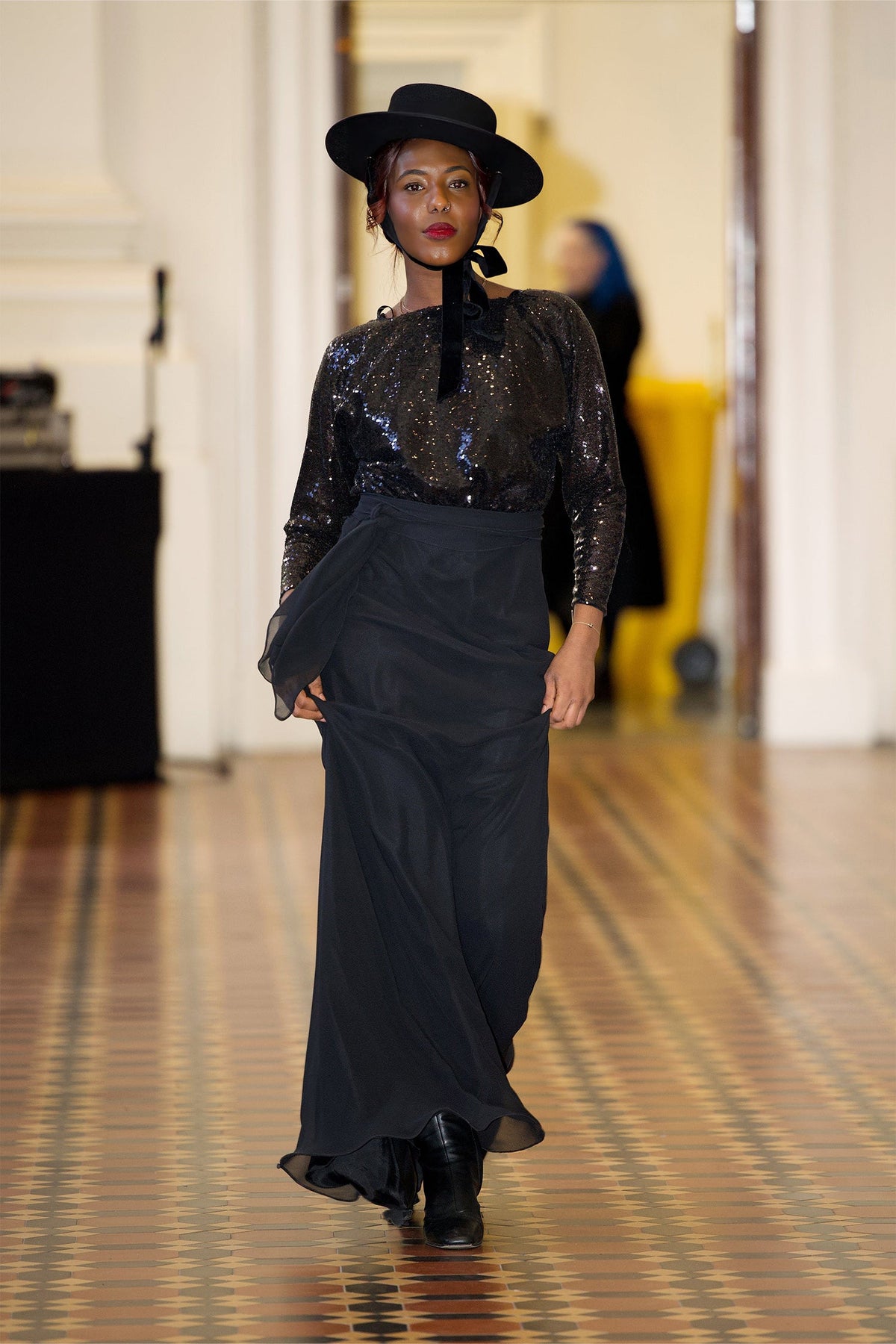 Reba Sequin Dress in Black | Georgette