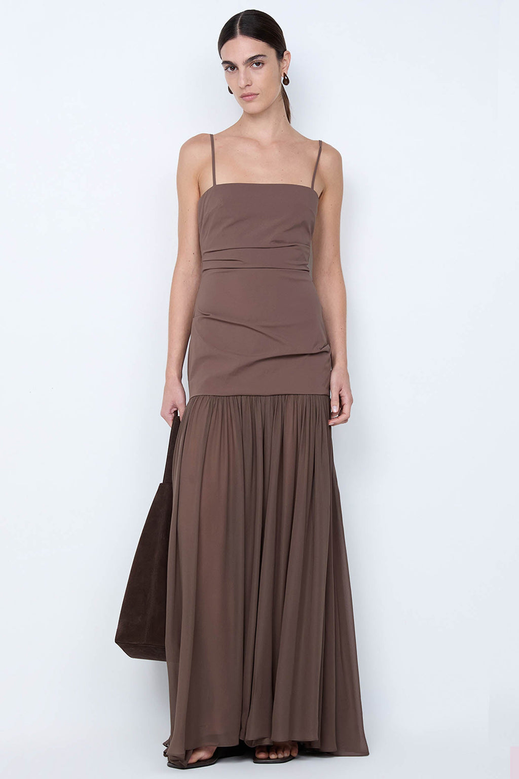 Reid Drop Waist Maxi Dress in Milk Chocolate | FINAL SALE
