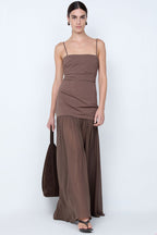Reid Drop Waist Maxi Dress in Milk Chocolate | FINAL SALE