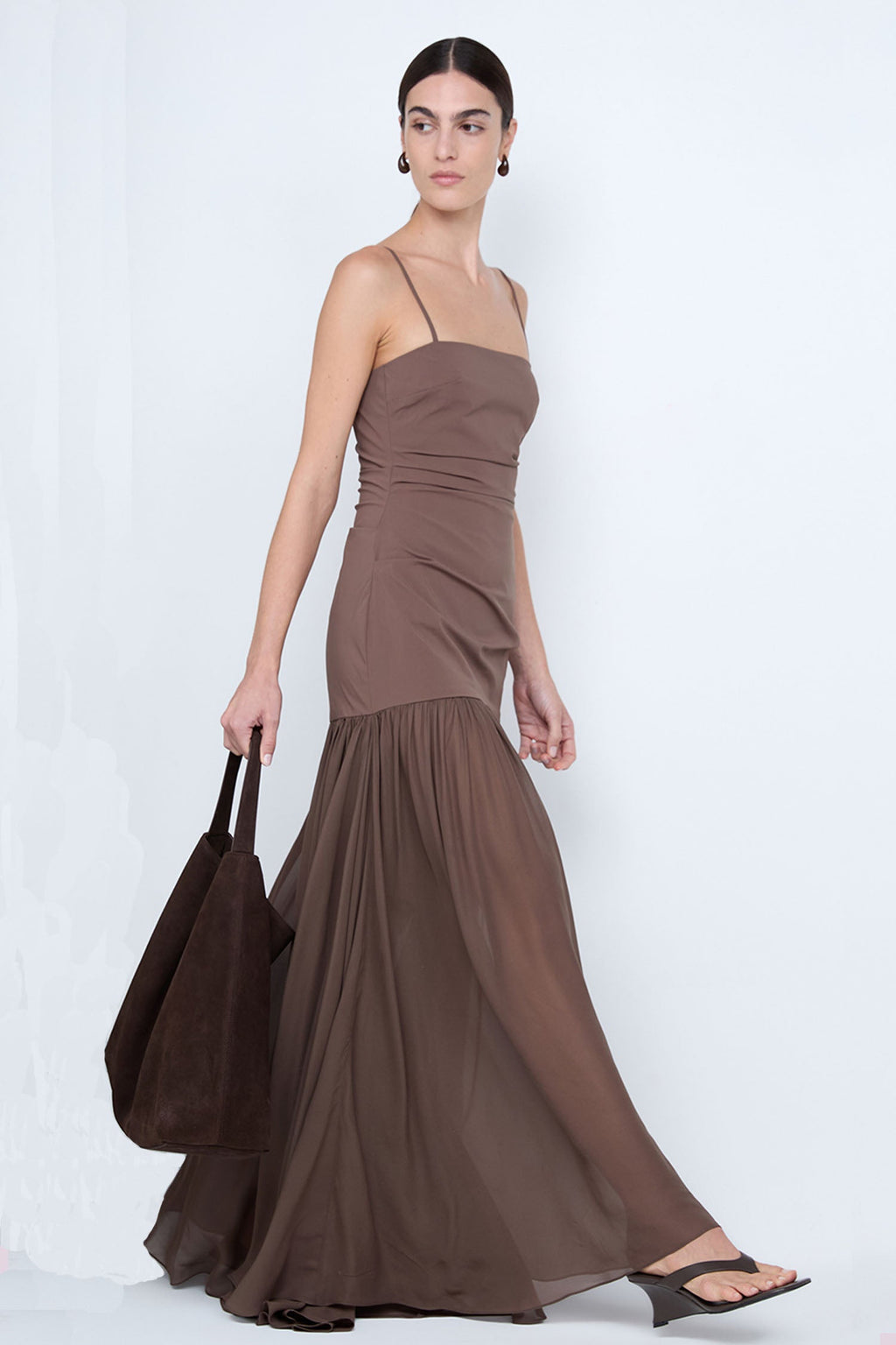 Reid Drop Waist Maxi Dress in Milk Chocolate | FINAL SALE