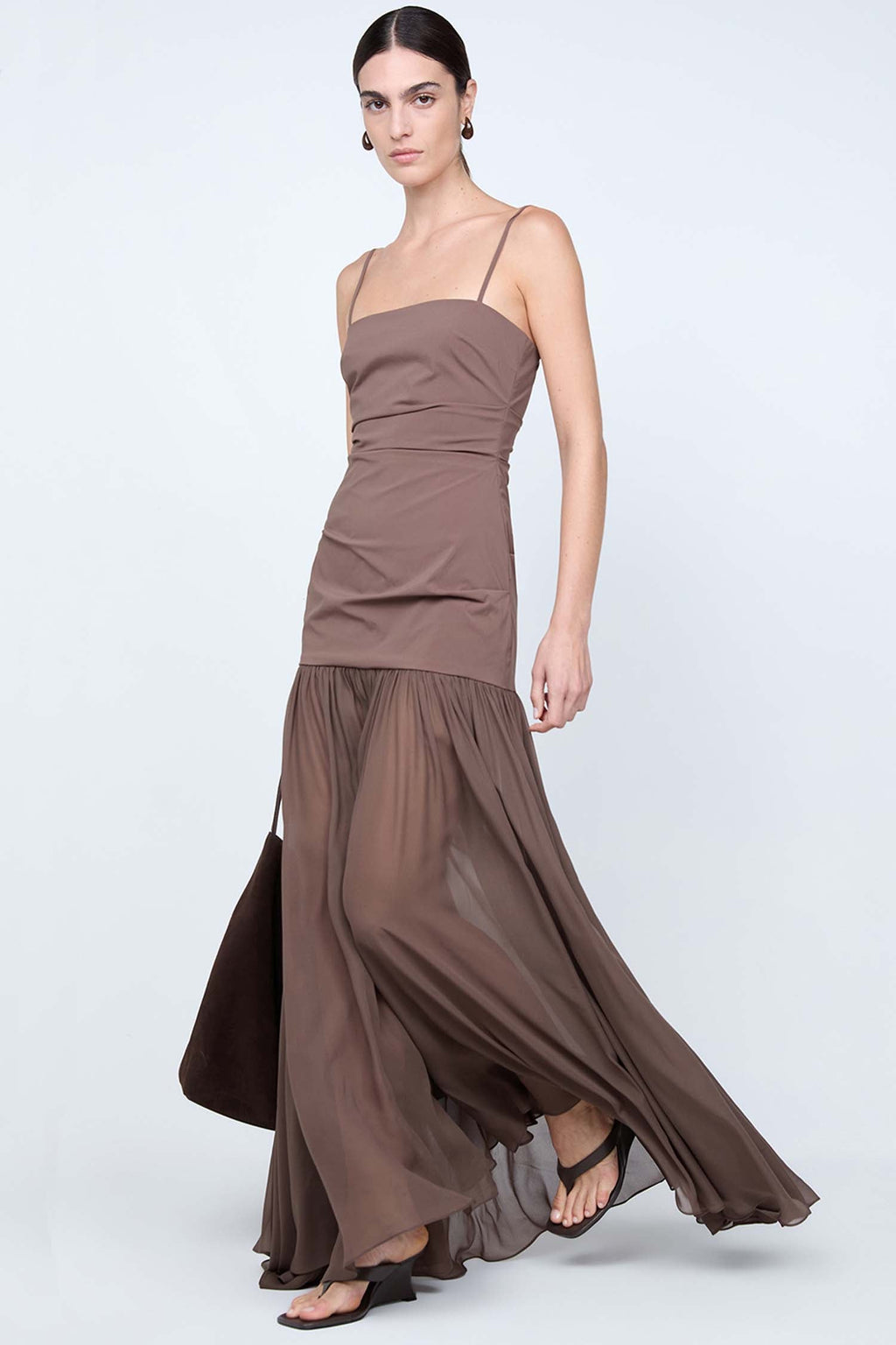 Reid Drop Waist Maxi Dress in Milk Chocolate | FINAL SALE