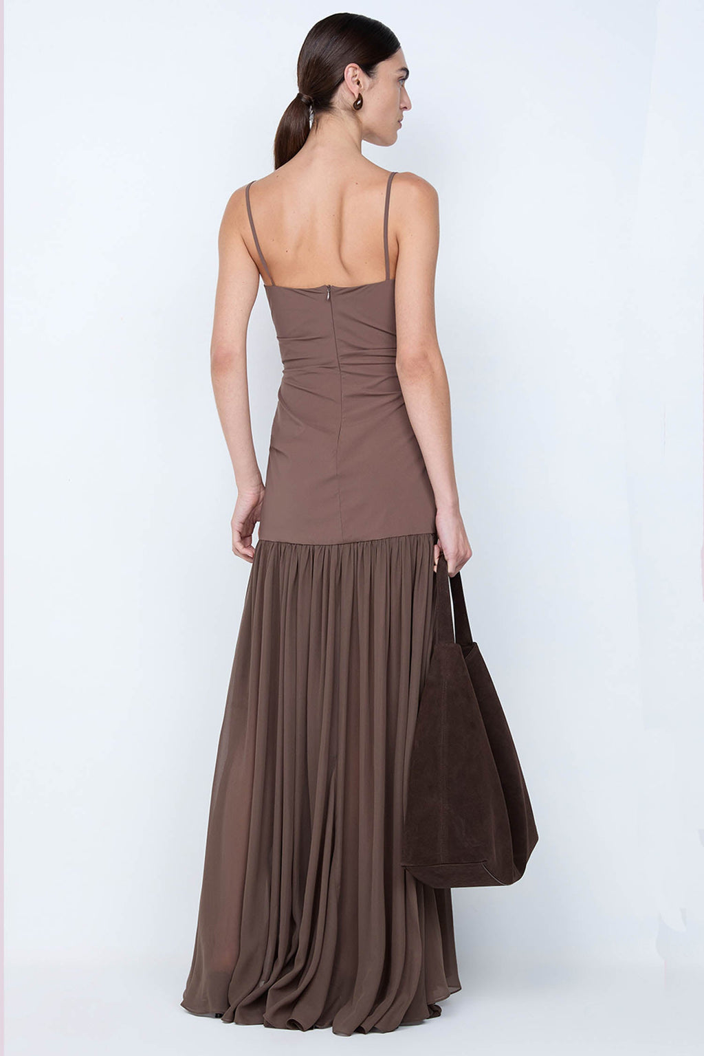 Reid Drop Waist Maxi Dress in Milk Chocolate | FINAL SALE