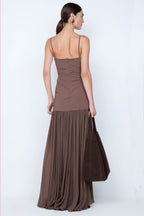 Reid Drop Waist Maxi Dress in Milk Chocolate | FINAL SALE