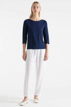 Relaxed Boat Neck in Denim