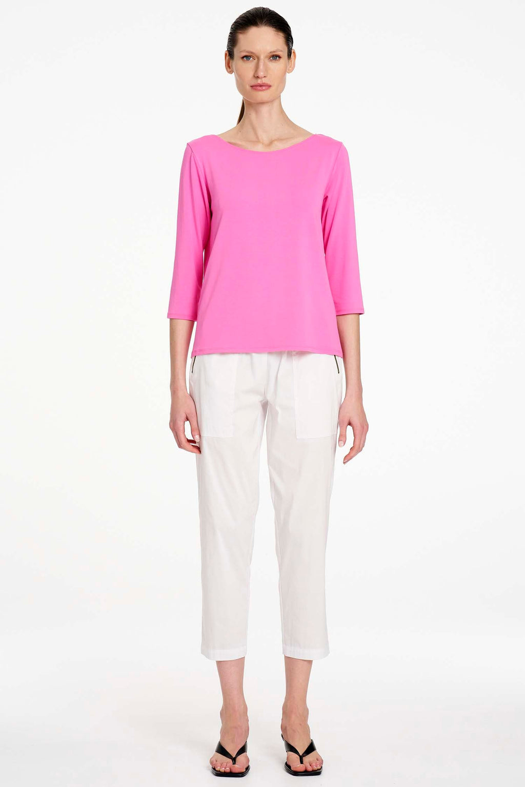 Relaxed Boat Neck in Vivid Pink