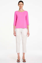 Relaxed Boat Neck in Vivid Pink