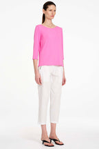 Relaxed Boat Neck in Vivid Pink