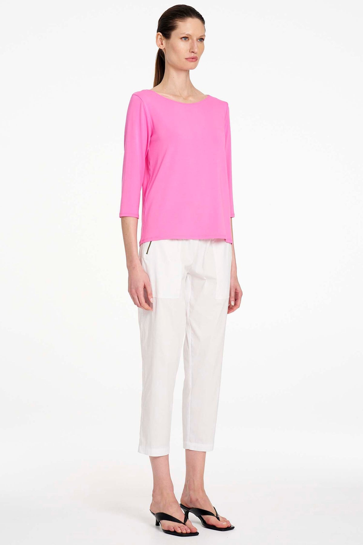 Relaxed Boat Neck in Vivid Pink
