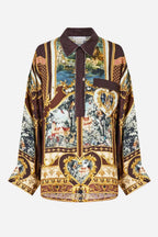 Relaxed Collared Shirt with Pocket in Animals In The Palace