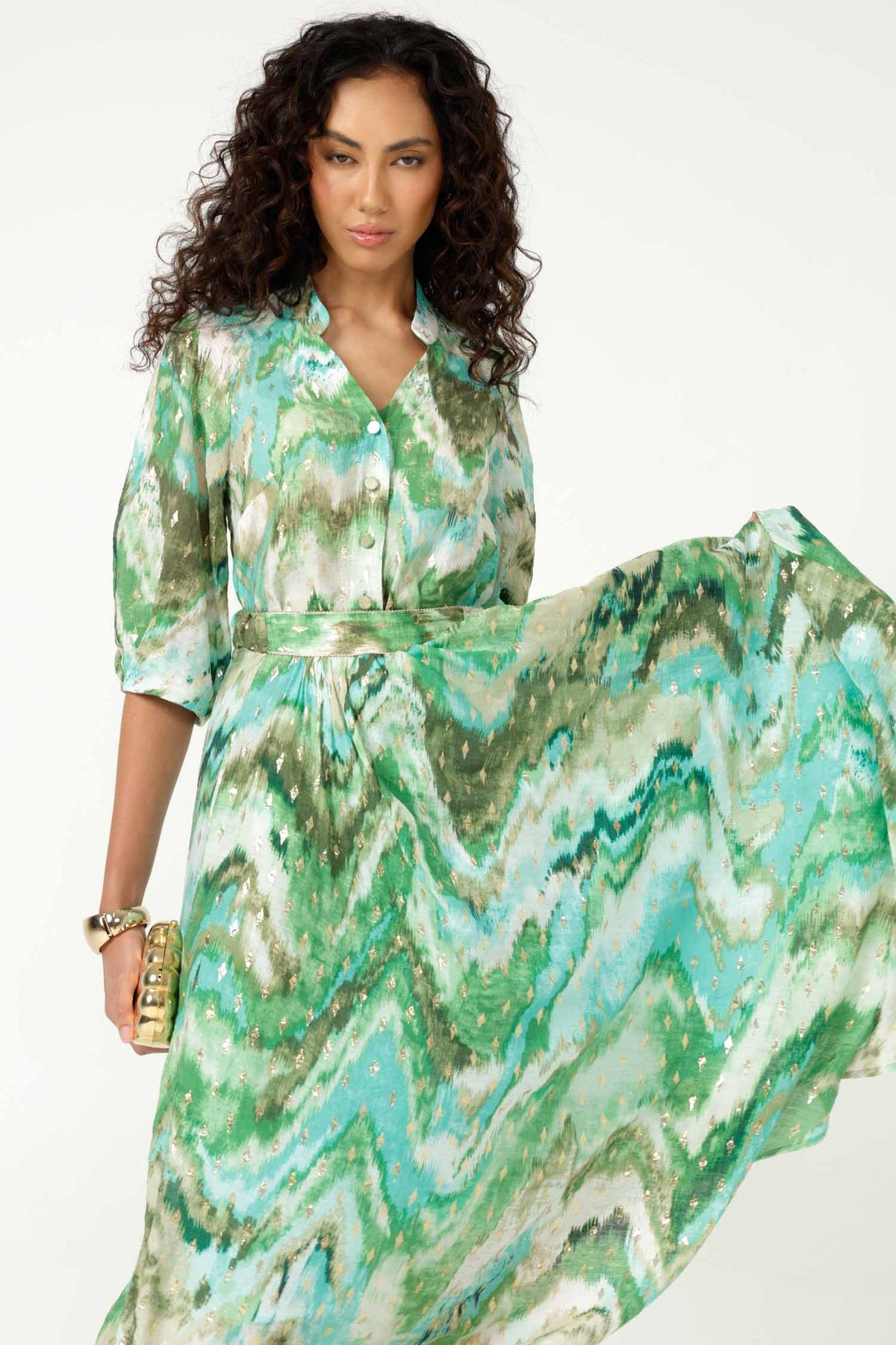 Rhodes Skirt in Green Turquoise