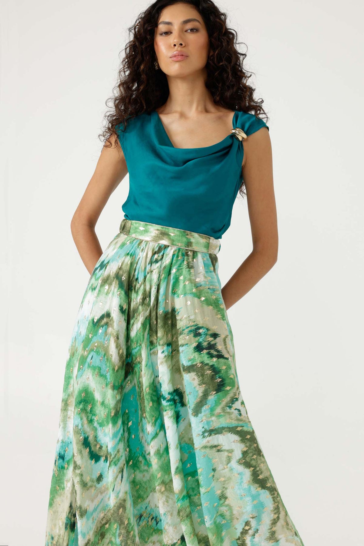Rhodes Skirt in Green Turquoise