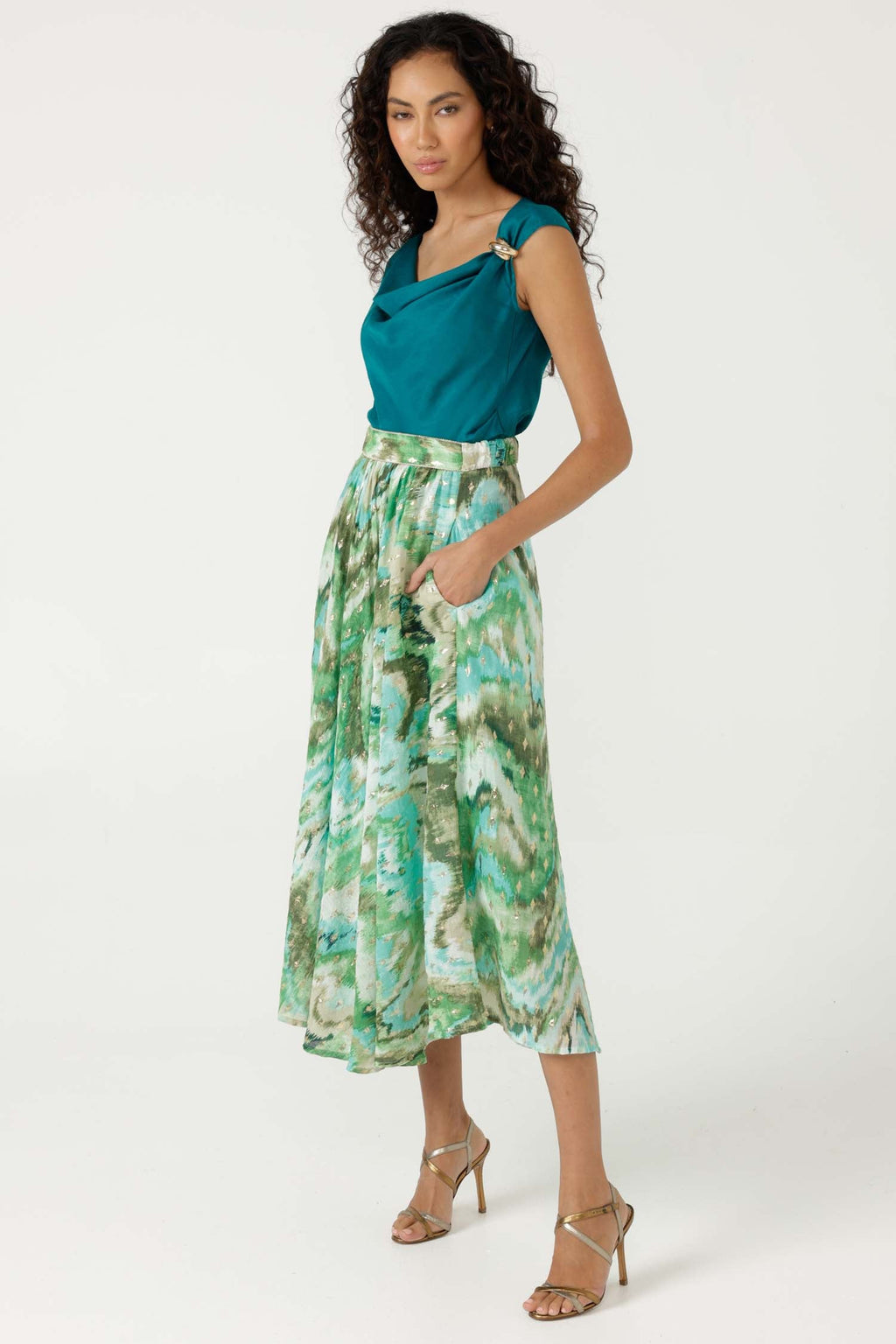 Rhodes Skirt in Green Turquoise
