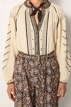 Ringo Petit Croix Blouse in Ivory