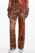 Romantica Paisley Corduroy Pant in Naranja