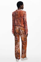 Romantica Paisley Corduroy Pant in Naranja