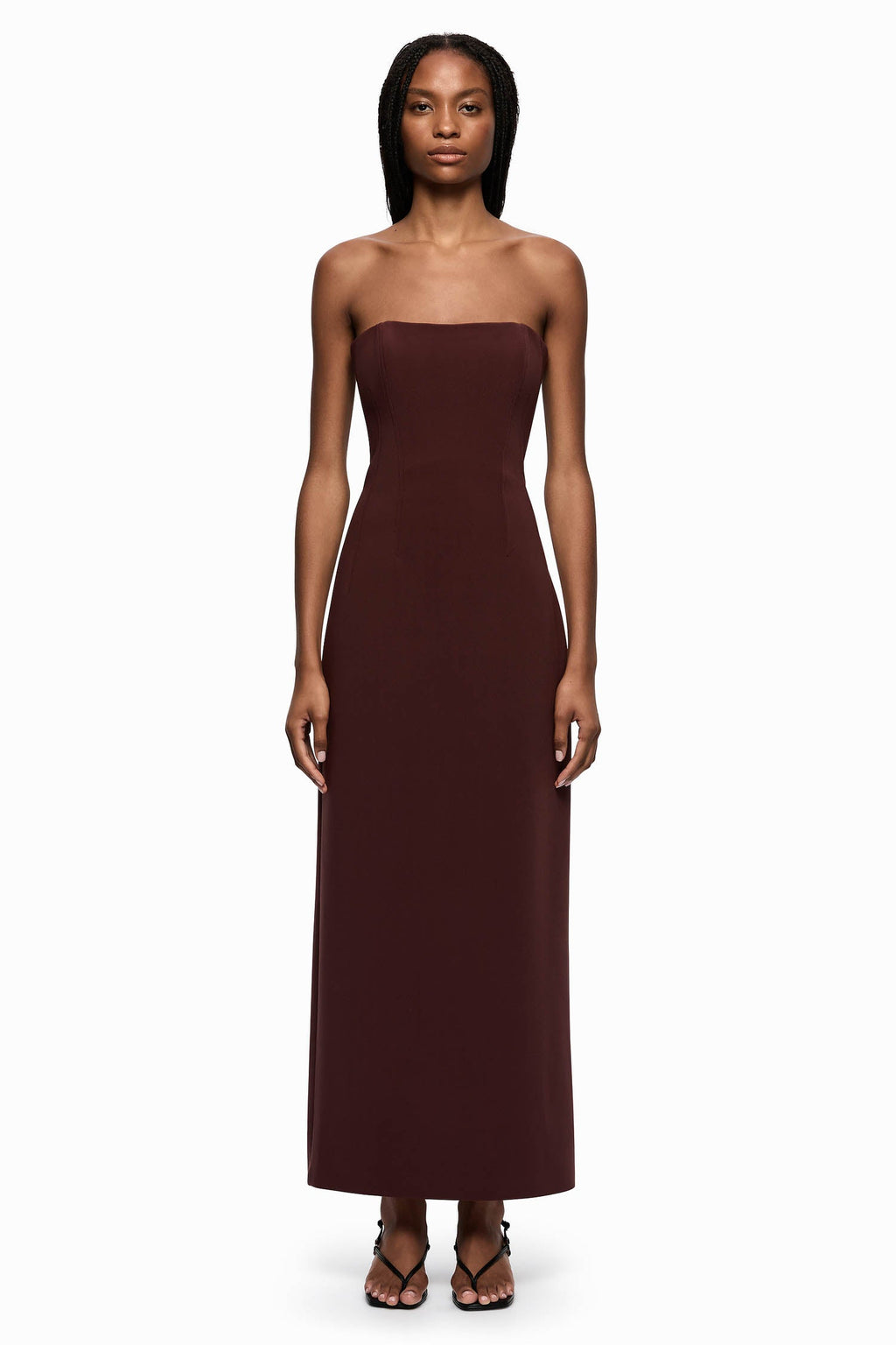 Romee Strapless Maxi Dress in Raisin