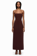 Romee Strapless Maxi Dress in Raisin