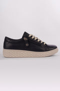 Rose Leather Sneaker in Navy