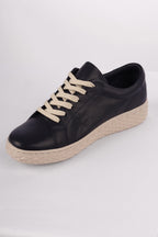 Rose Leather Sneaker in Navy