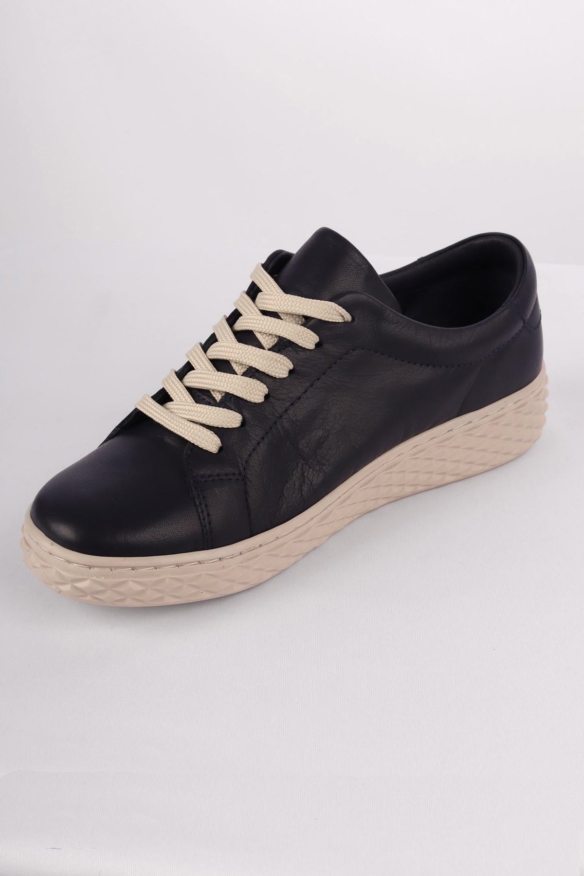 Rose Leather Sneaker in Navy