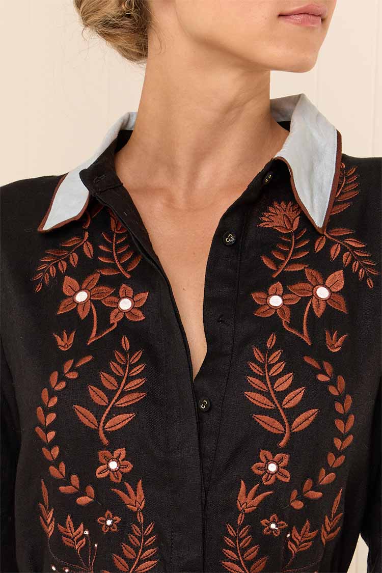 Rosewood Embroidery Maxi Dress | FINAL SALE